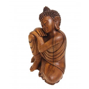 Novica Relaxing Buddha Wood Figurine NVC6696